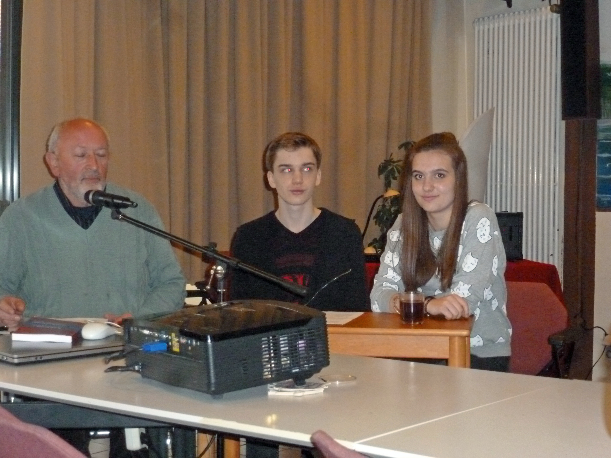 Vortrag mit Jugendlichen in Travemünde.